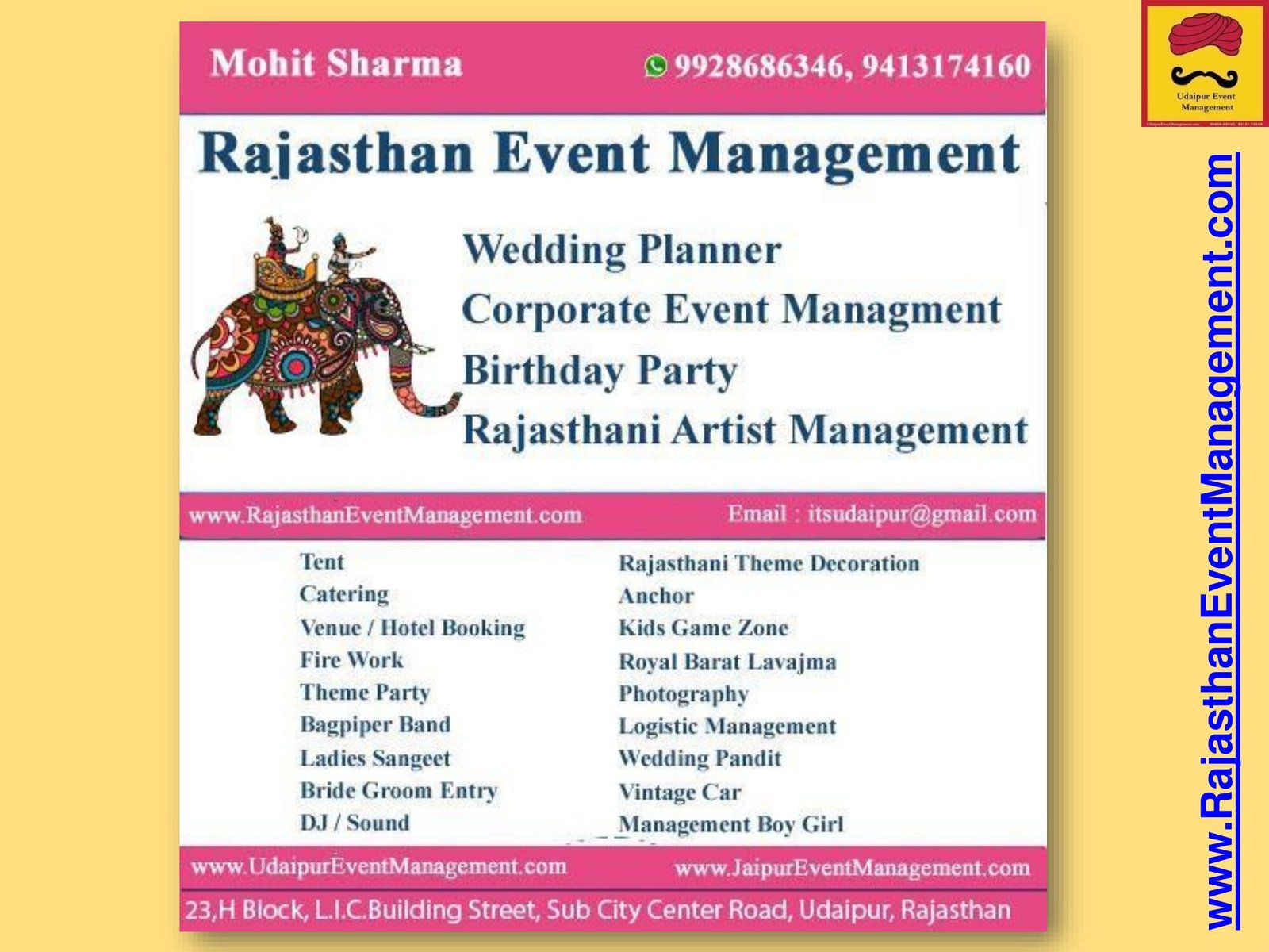 Rajasthan Event Management Services Overview — Management service for Udaipur wedding and destination events in Rajasthan