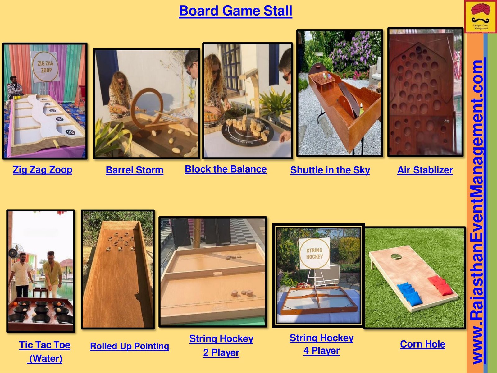 Board Game Stall — Entertainment service for Udaipur wedding and destination events in Rajasthan