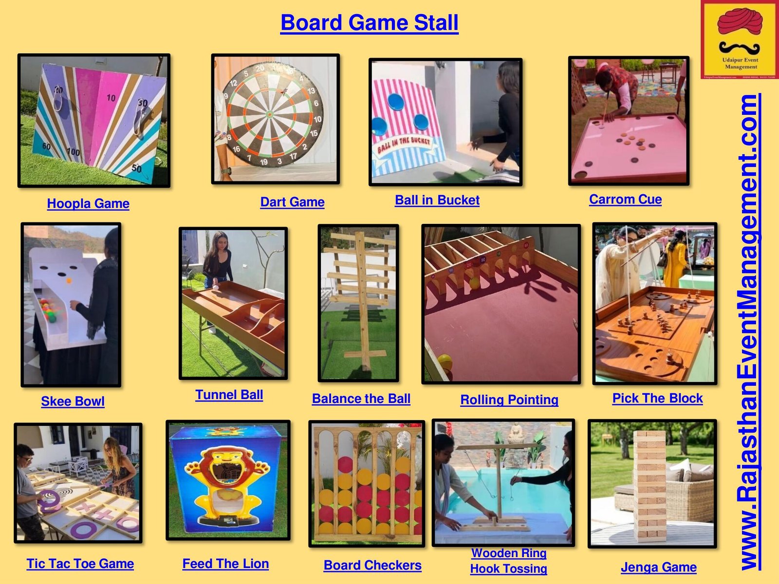 Board Game Stall — Entertainment service for Udaipur wedding and destination events in Rajasthan