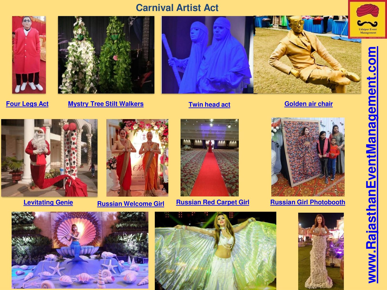 Carnival Artist Act — Entertainment service for Udaipur wedding and destination events in Rajasthan