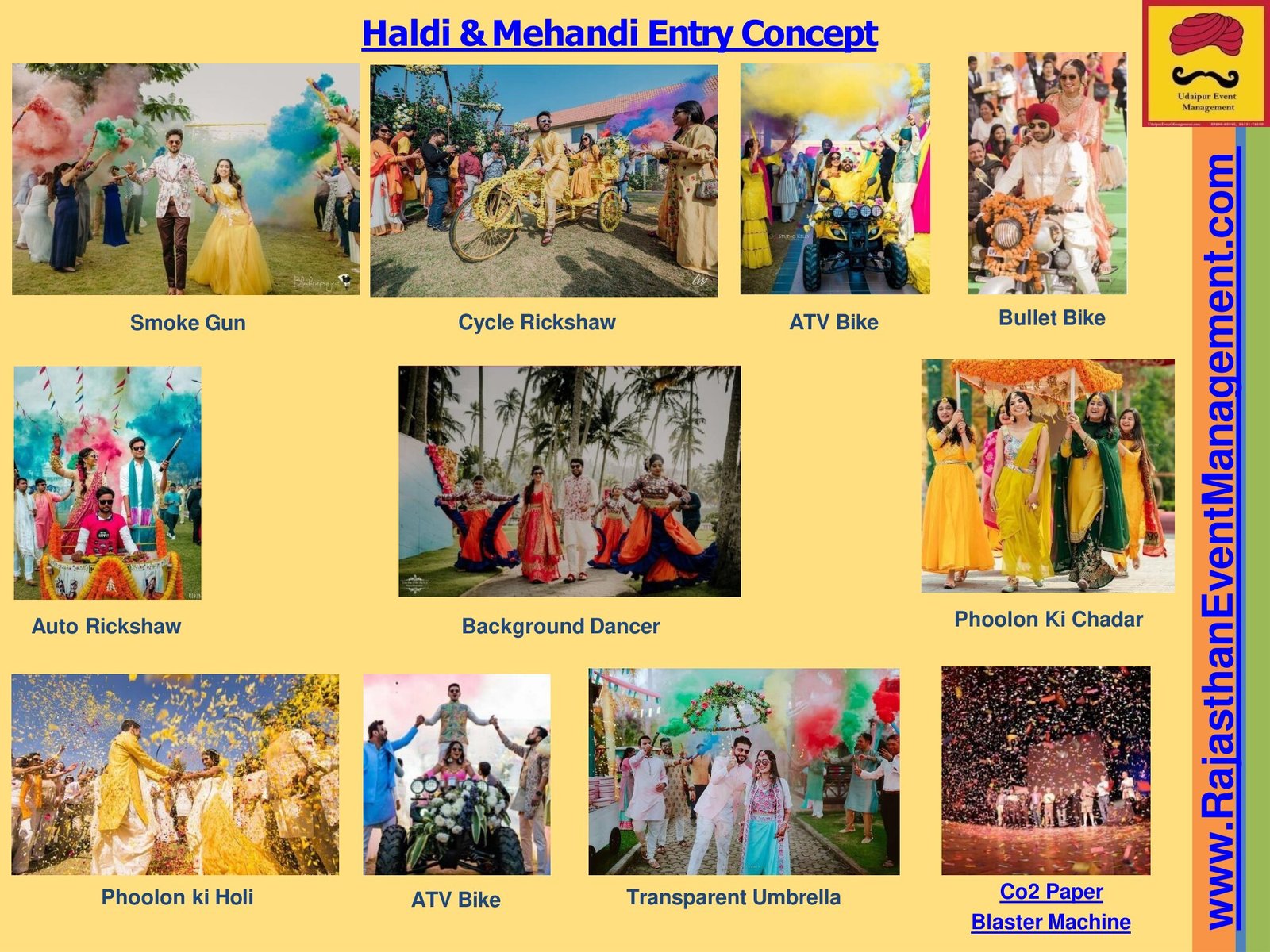 Haldi & Mehandi Entry Concept — Welcome service for Udaipur wedding and destination events in Rajasthan