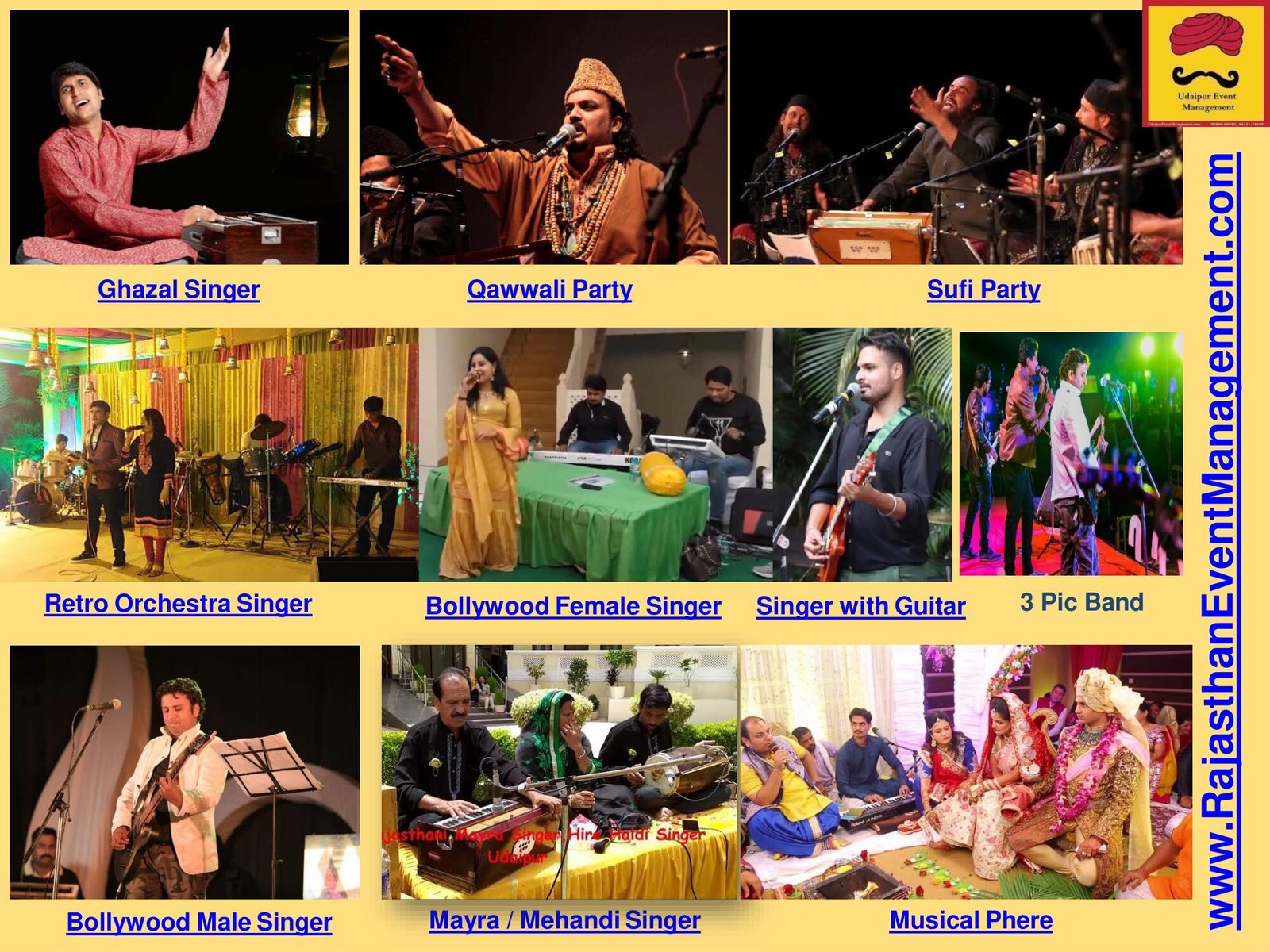 Singers & Musical Performers — Singer service for Udaipur wedding and destination events in Rajasthan