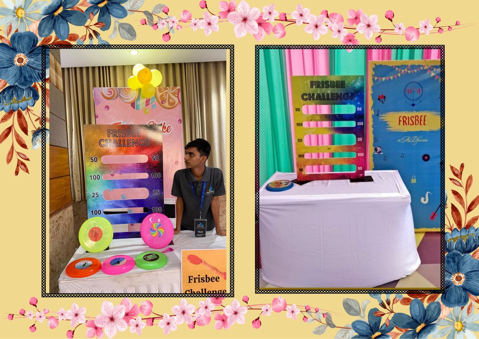 Frisbee Challenge game stall on rent in Udaipur for birthday parties, wedding carnival and mehendi mela — Carnival game stalls