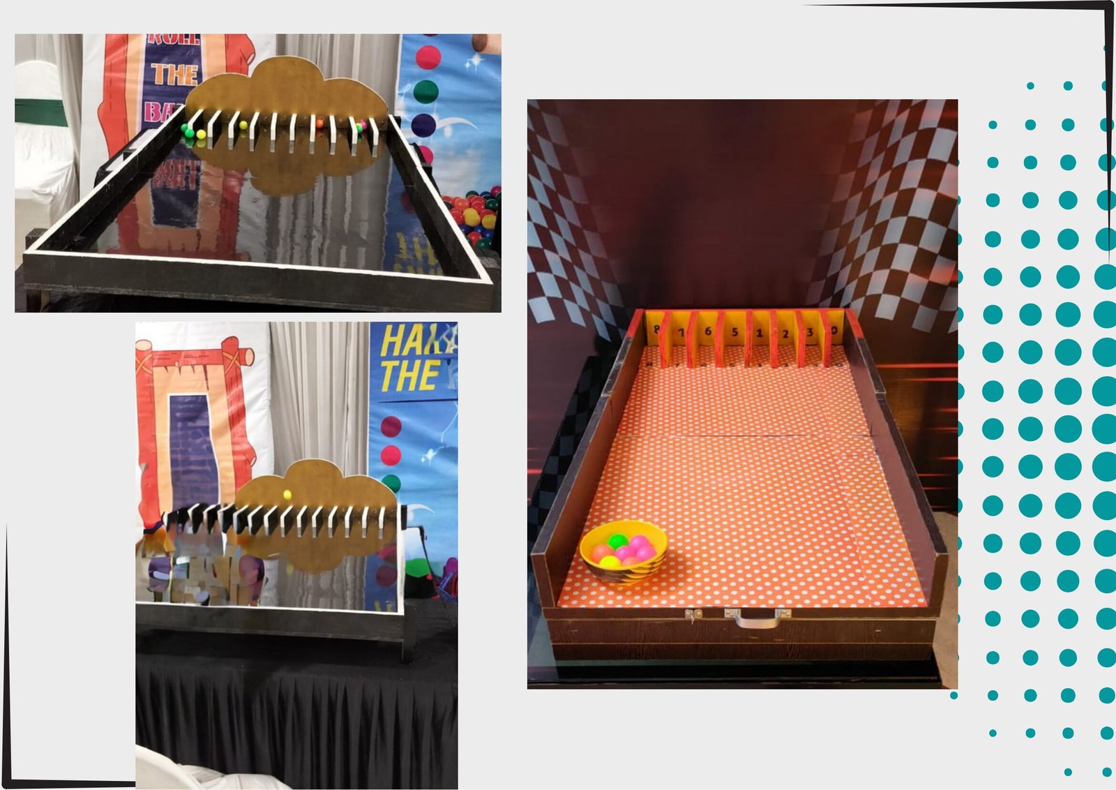Roll The Ball game stall on rent in Udaipur for birthday parties, wedding carnival and mehendi mela — Carnival game stalls
