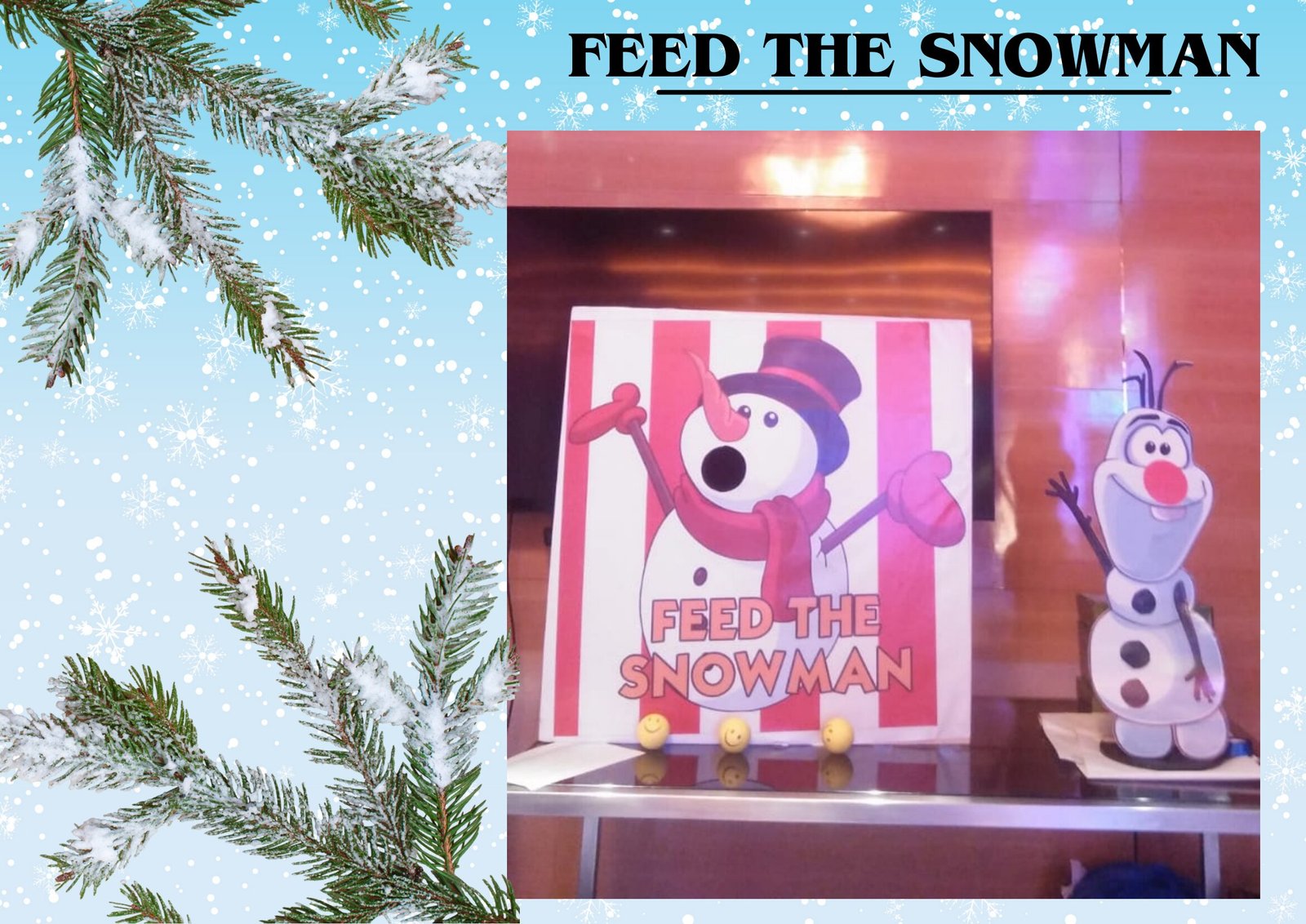 Feed The Snowman game stall on rent in Udaipur for birthday parties, wedding carnival and mehendi mela — Carnival game stalls