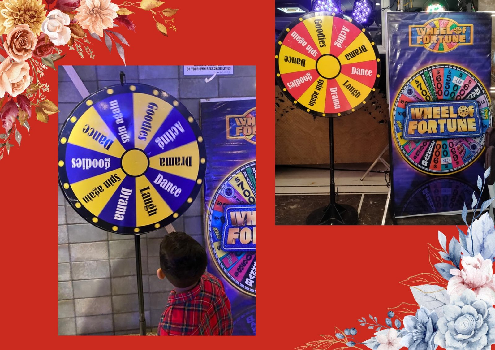 Wheel of Fortune game stall on rent in Udaipur for birthday parties, wedding carnival and mehendi mela — Carnival game stalls