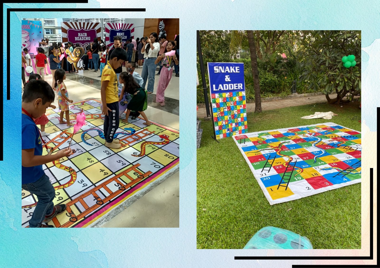 Snake & Ladder game stall on rent in Udaipur for birthday parties, wedding carnival and mehendi mela — Carnival game stalls