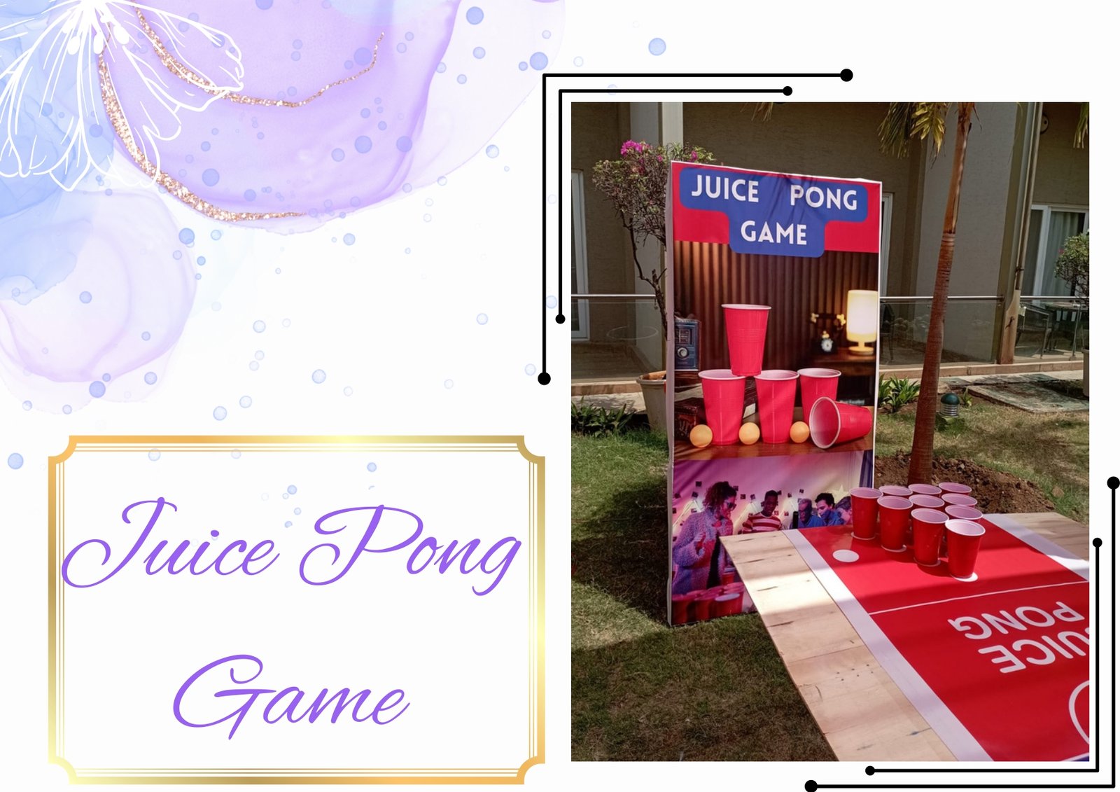 Juice Pong Game game stall on rent in Udaipur for birthday parties, wedding carnival and mehendi mela — Carnival game stalls