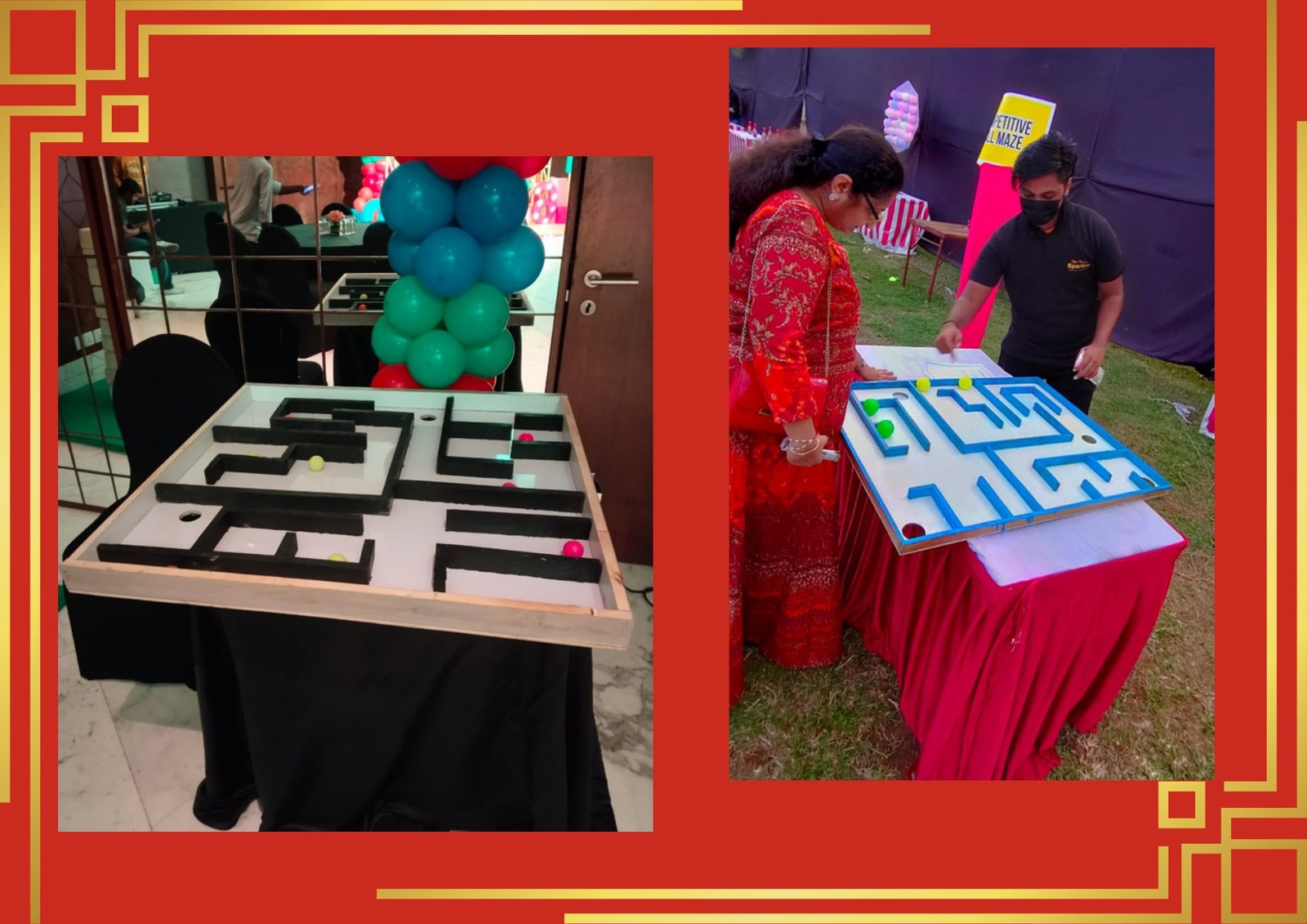 Competitive Ball Maze game stall on rent in Udaipur for birthday parties, wedding carnival and mehendi mela — Carnival game stalls