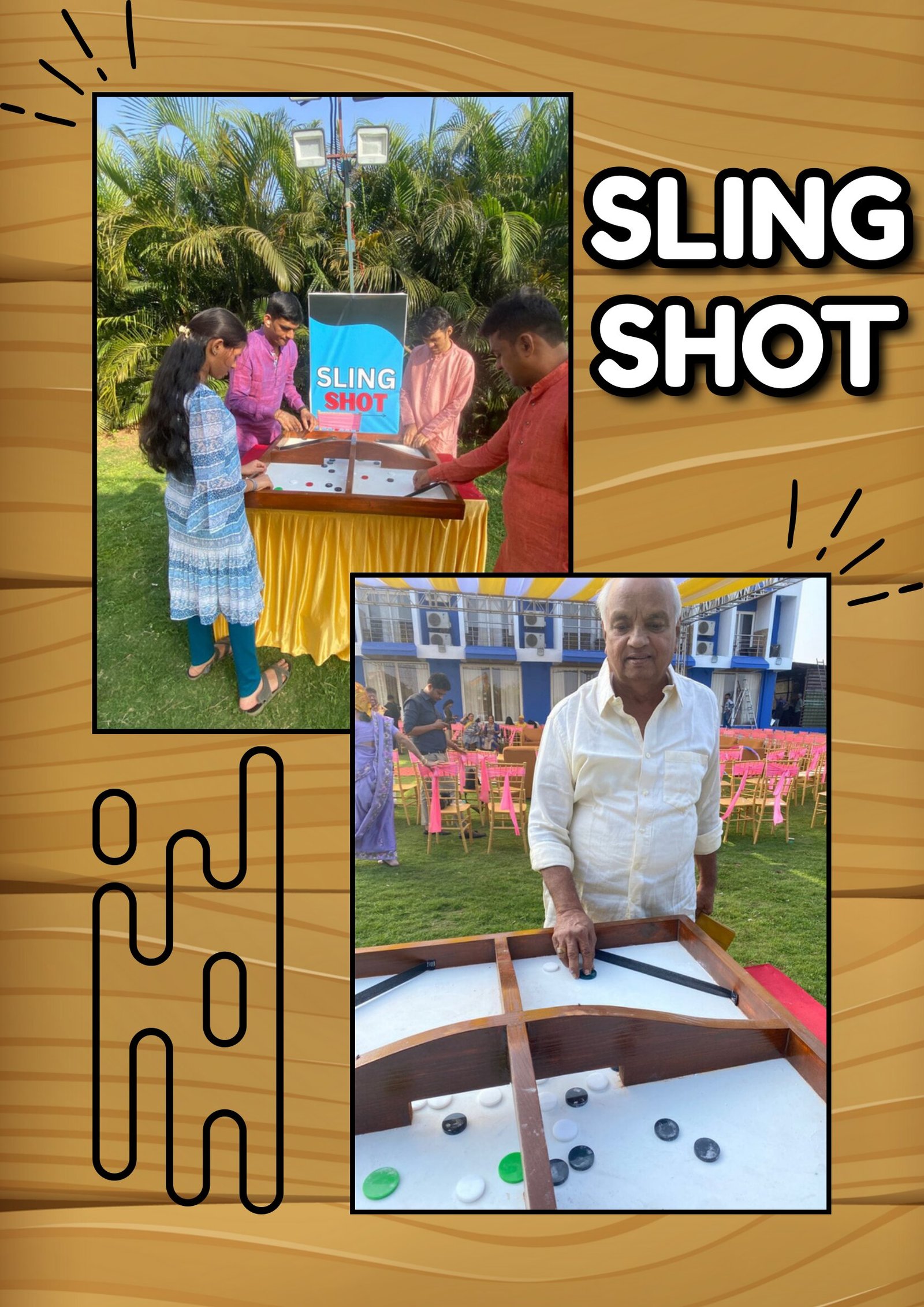 Sling Shot game stall on rent in Udaipur for birthday parties, wedding carnival and mehendi mela — Wooden skill games
