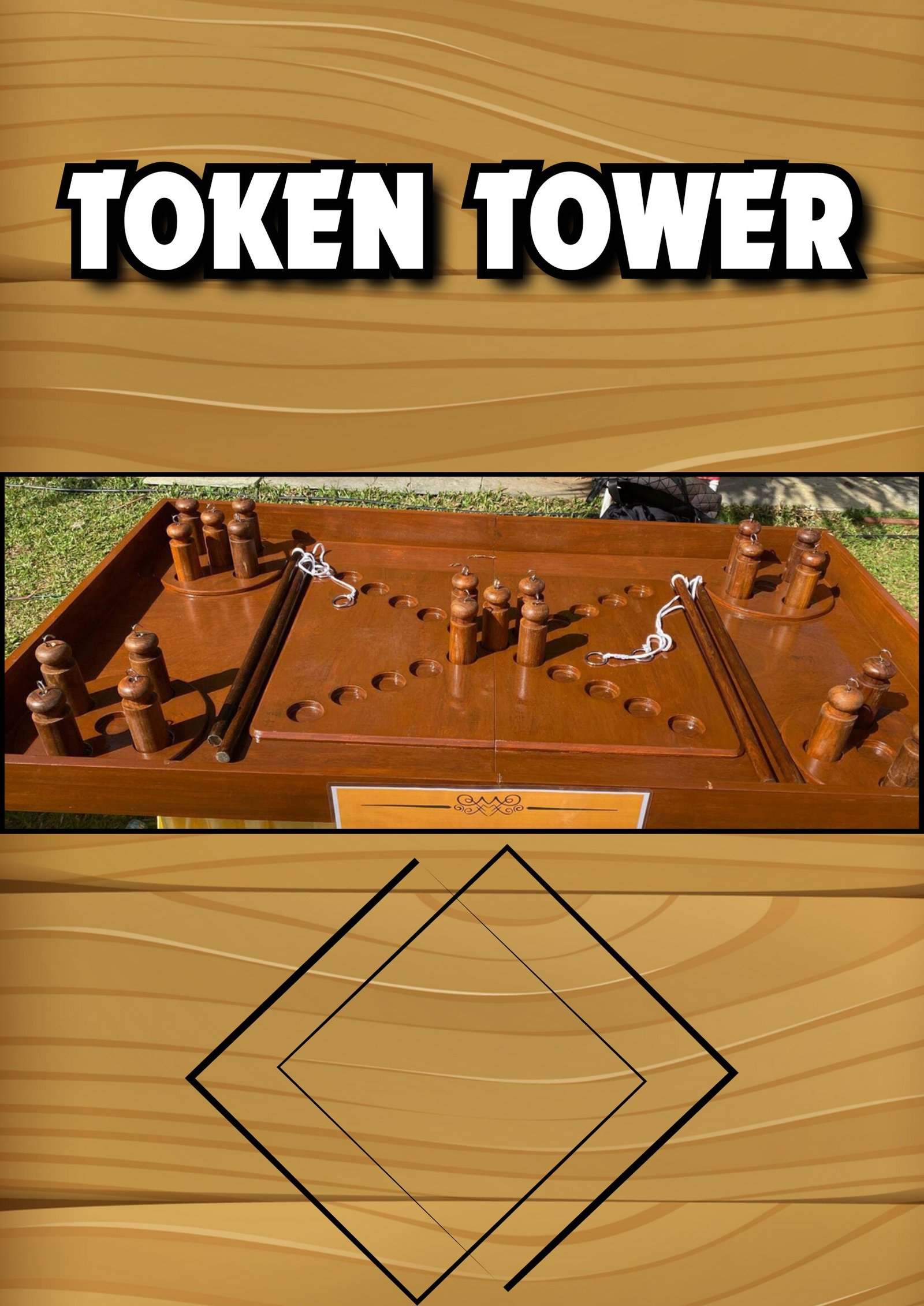 Token Tower game stall on rent in Udaipur for birthday parties, wedding carnival and mehendi mela — Wooden skill games