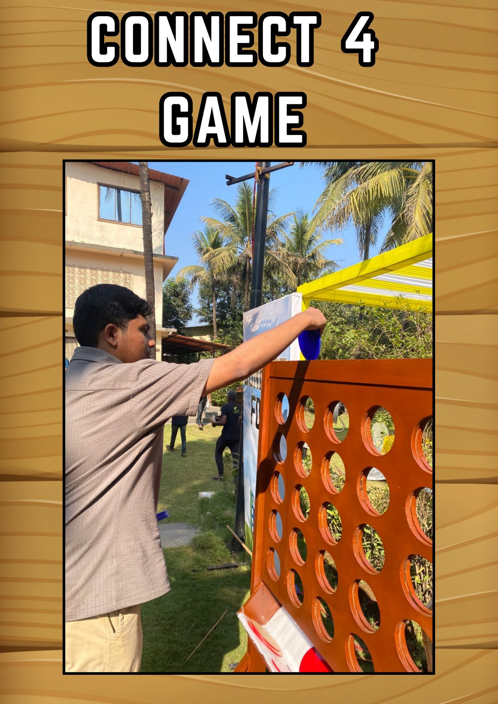 Connect 4 Game game stall on rent in Udaipur for birthday parties, wedding carnival and mehendi mela — Wooden skill games