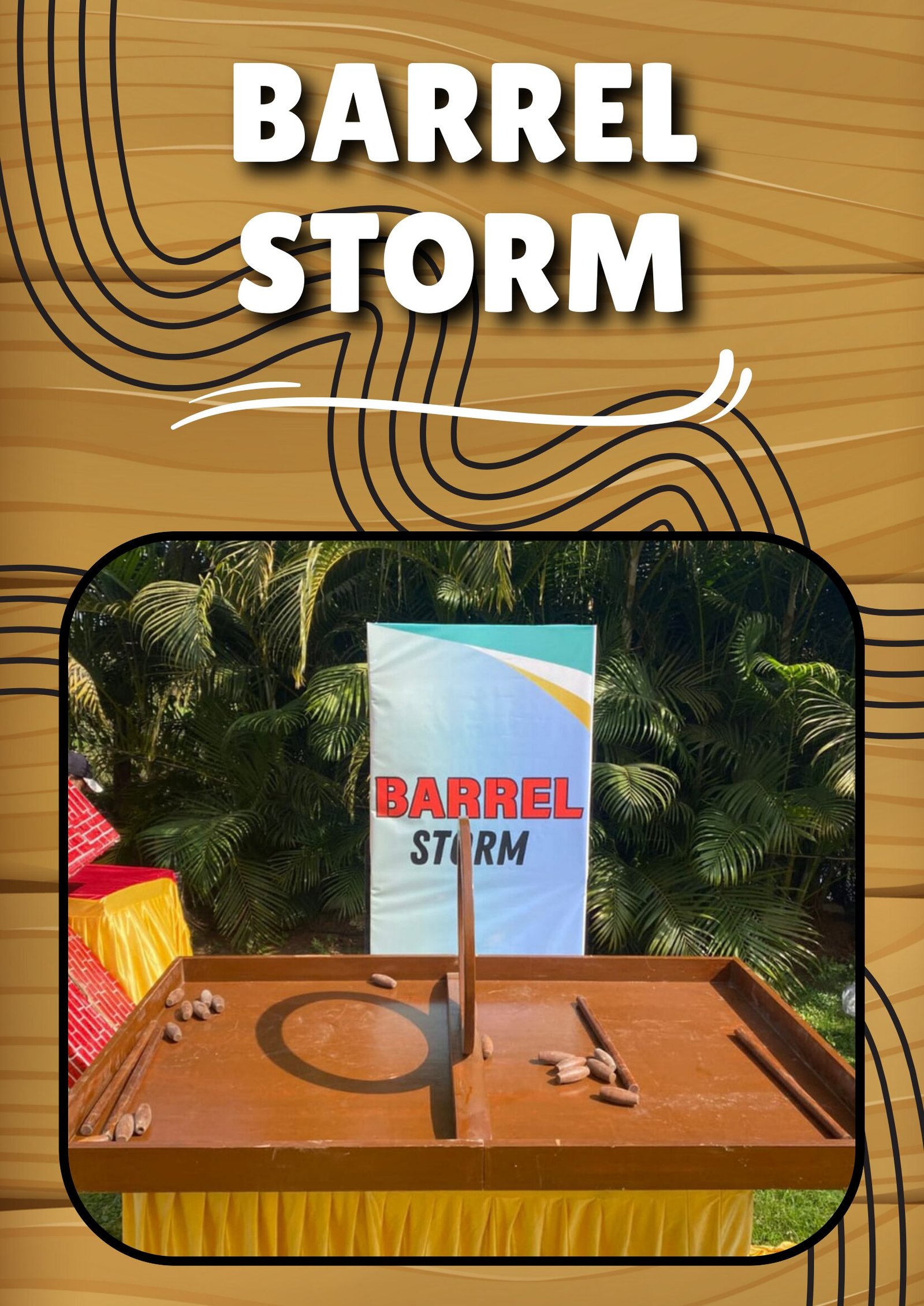 Barrel Storm game stall on rent in Udaipur for birthday parties, wedding carnival and mehendi mela — Wooden skill games