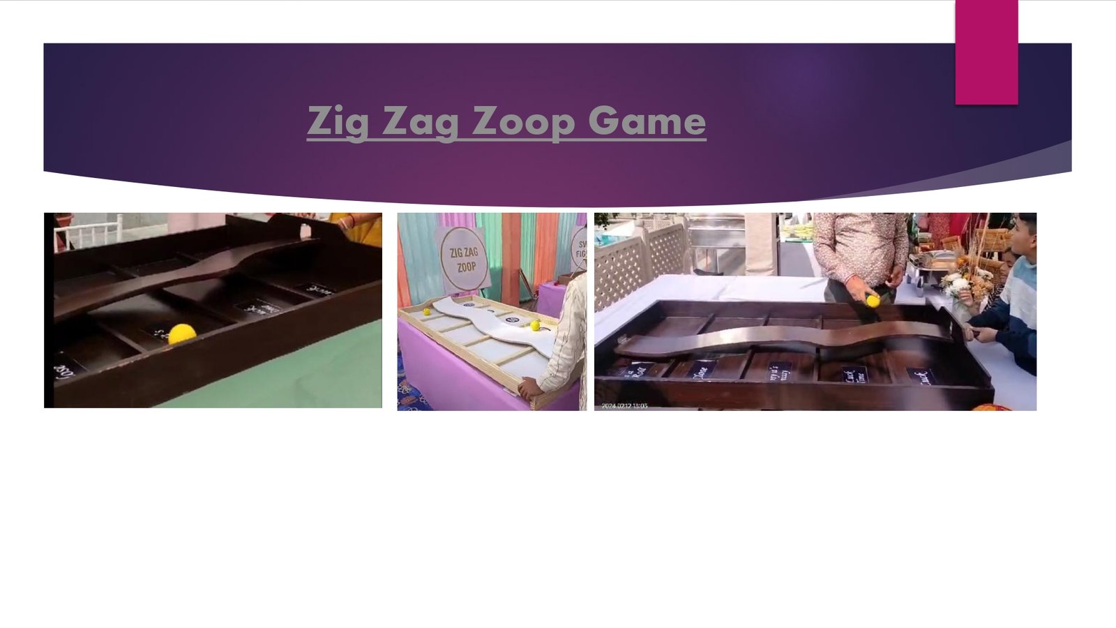 Zig Zag Zoop Game game stall on rent in Udaipur for birthday parties, wedding carnival and mehendi mela — Wooden carnival games