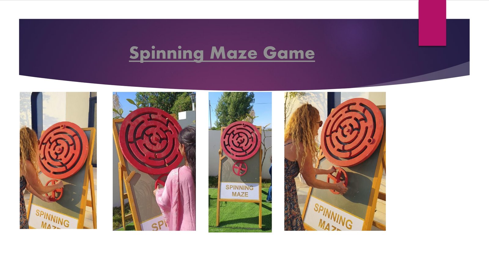 Spinning Maze Game game stall on rent in Udaipur for birthday parties, wedding carnival and mehendi mela — Wooden carnival games