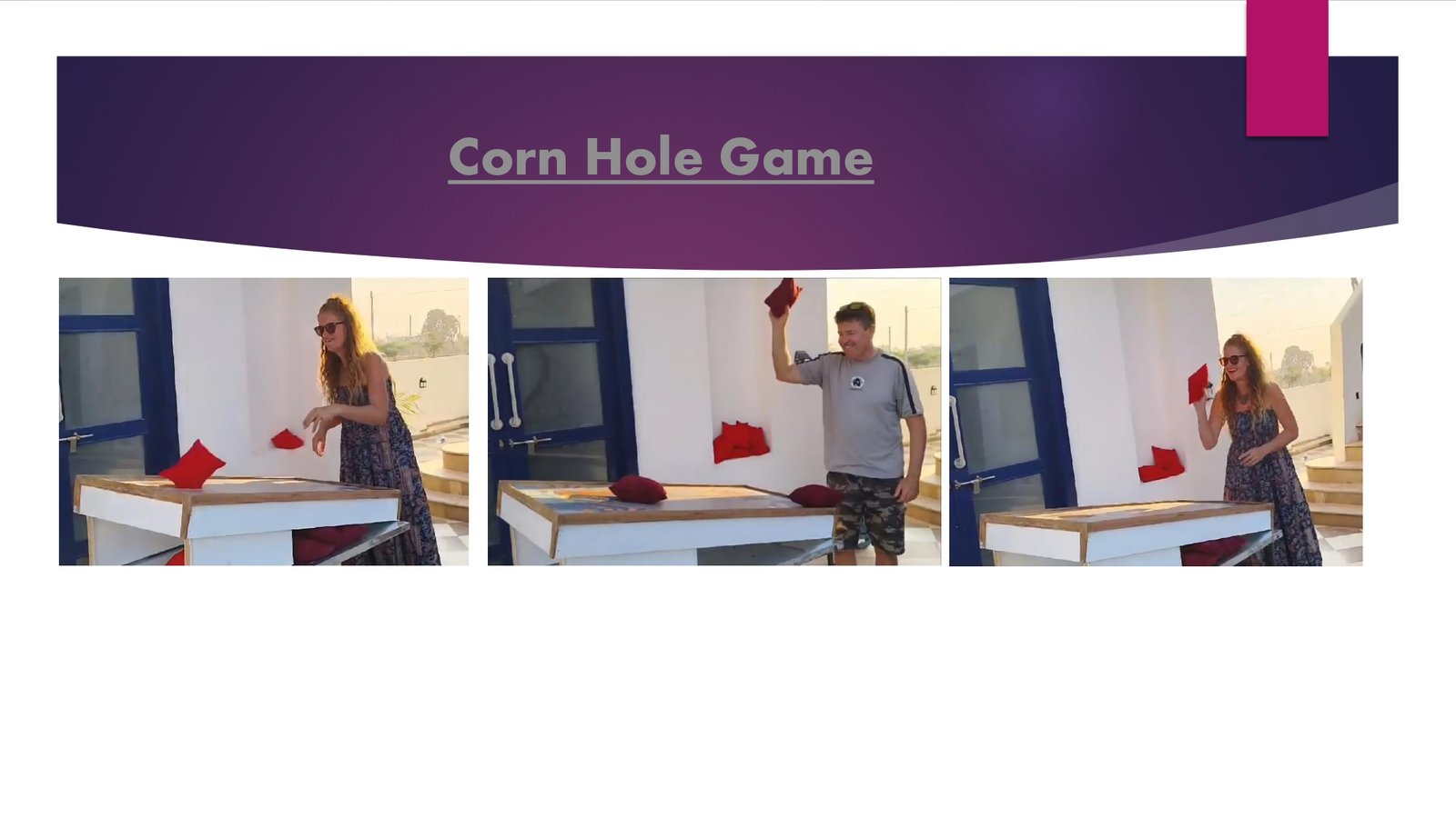 Corn Hole Game game stall on rent in Udaipur for birthday parties, wedding carnival and mehendi mela — Wooden carnival games