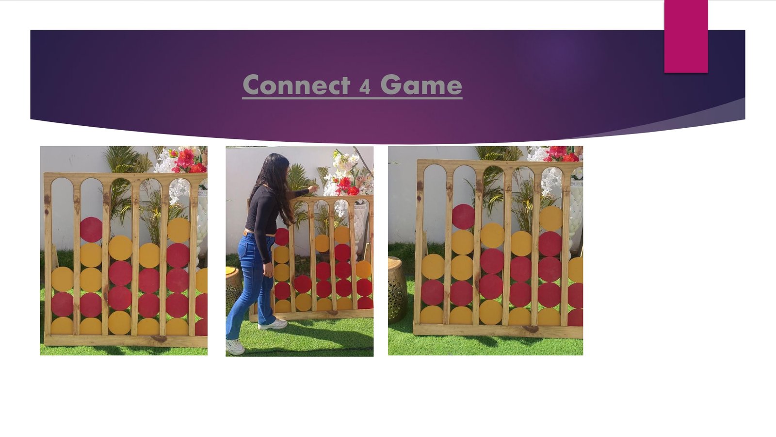 Connect 4 Game game stall on rent in Udaipur for birthday parties, wedding carnival and mehendi mela — Wooden carnival games