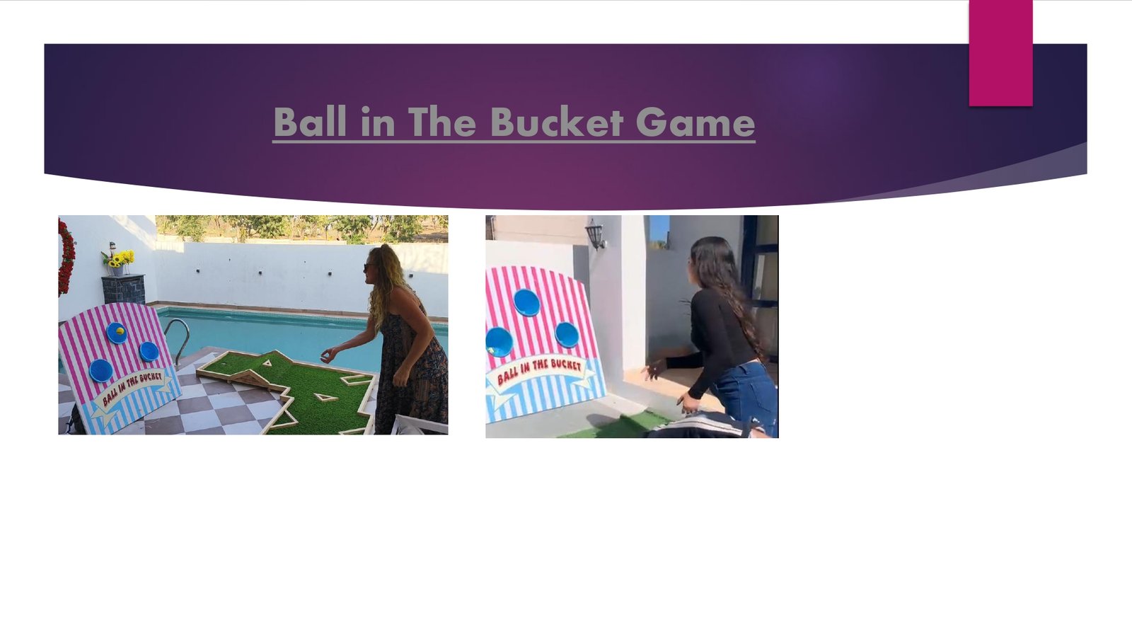 Ball In The Bucket Game game stall on rent in Udaipur for birthday parties, wedding carnival and mehendi mela — Wooden carnival games