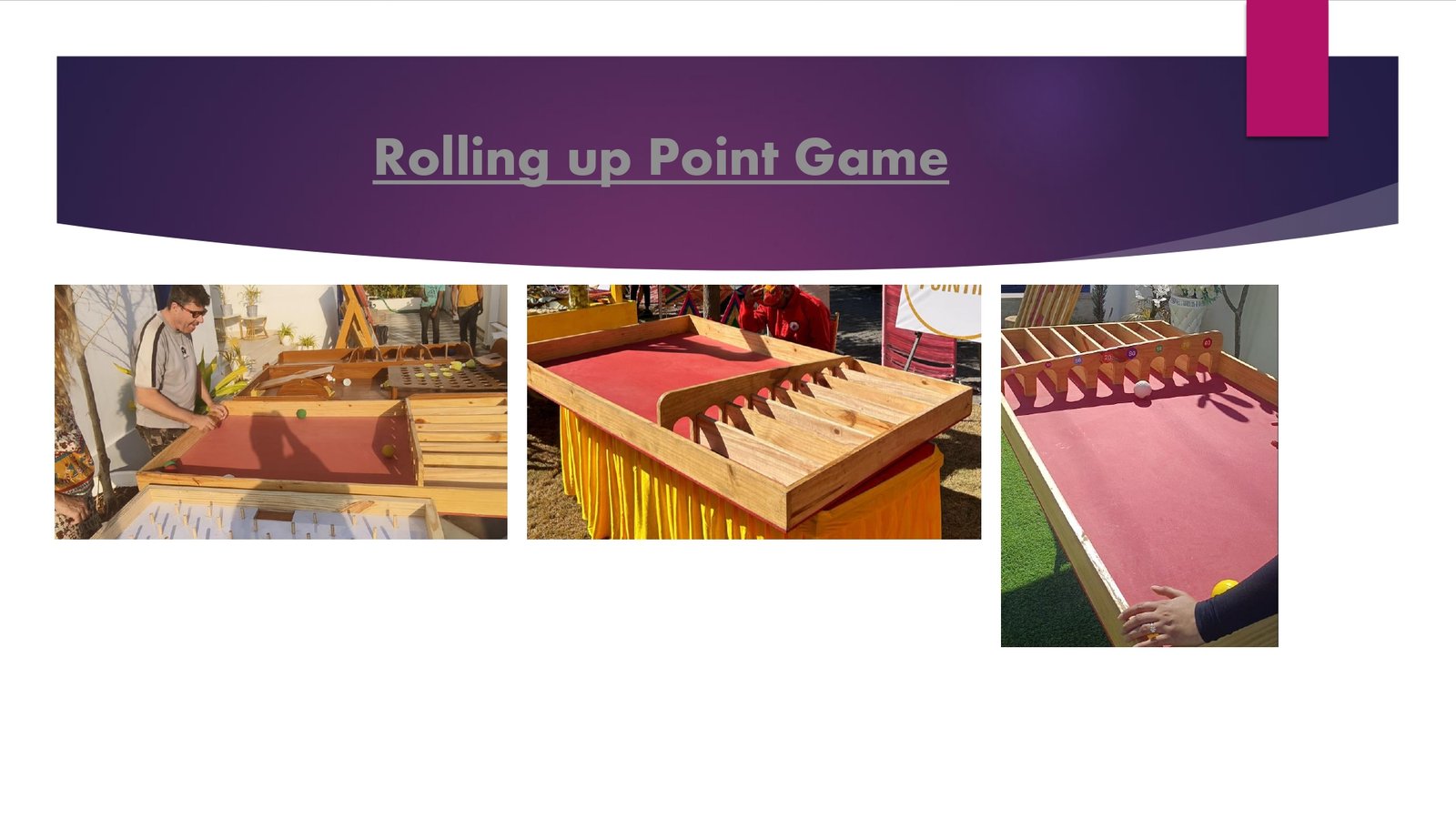 Rolling Up Point Game game stall on rent in Udaipur for birthday parties, wedding carnival and mehendi mela — Wooden carnival games