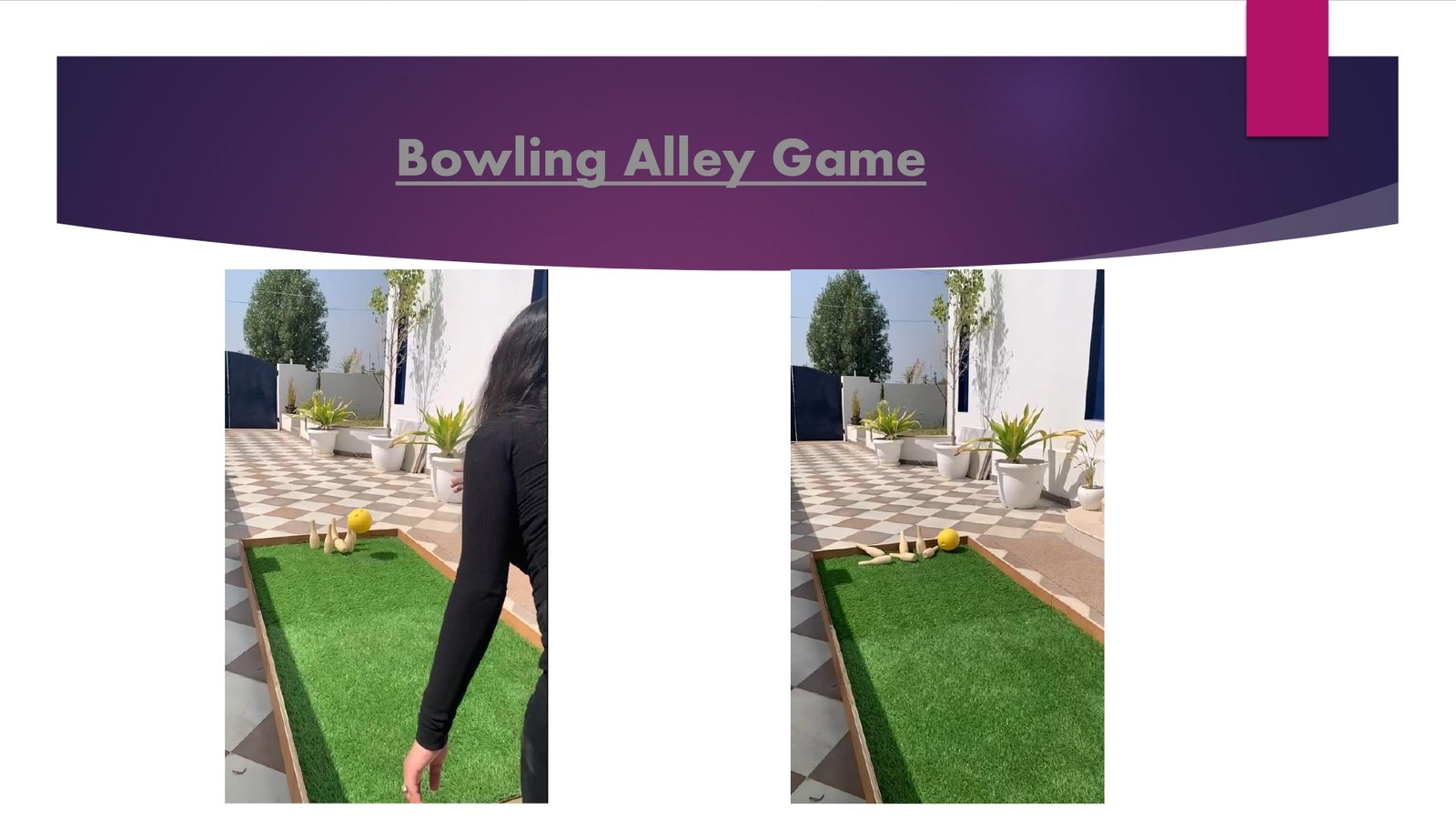Bowling Alley Game game stall on rent in Udaipur for birthday parties, wedding carnival and mehendi mela — Wooden carnival games