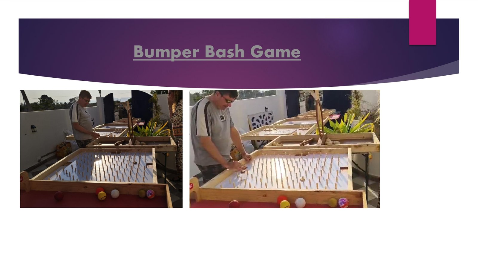 Bumper Bash Game game stall on rent in Udaipur for birthday parties, wedding carnival and mehendi mela — Wooden carnival games