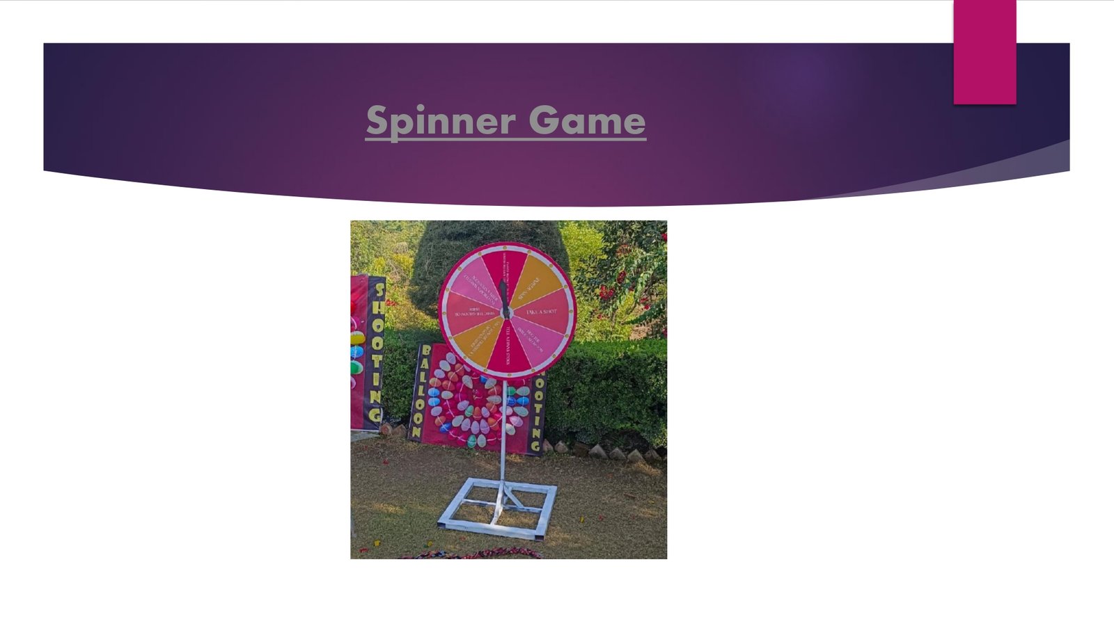Spinner Game game stall on rent in Udaipur for birthday parties, wedding carnival and mehendi mela — Wooden carnival games