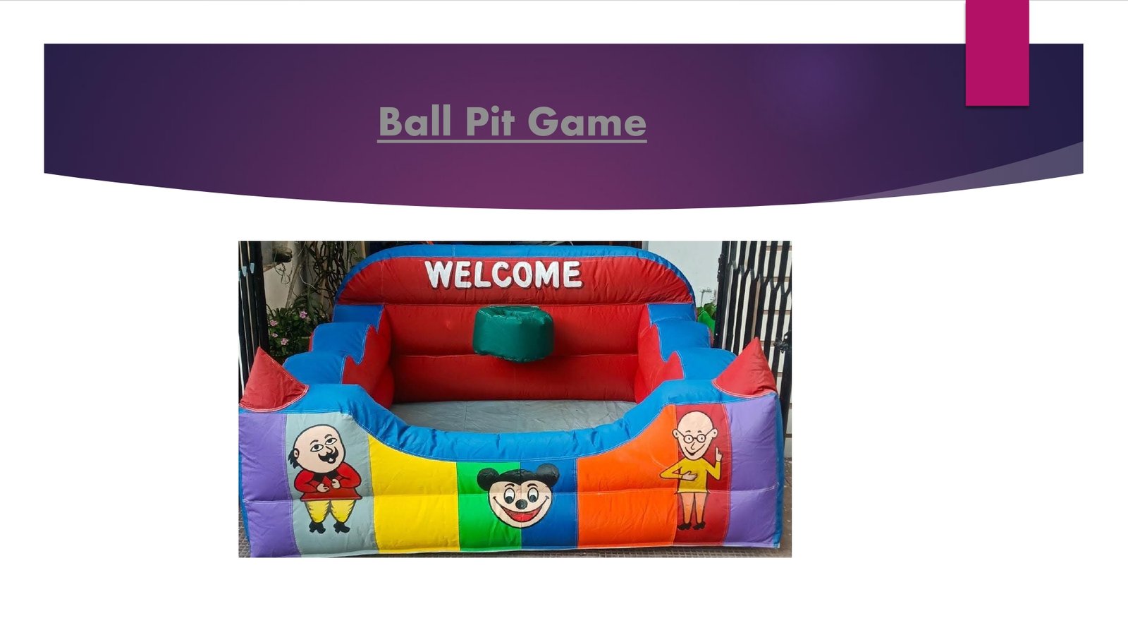 Ball Pit Game game stall on rent in Udaipur for birthday parties, wedding carnival and mehendi mela — Wooden carnival games