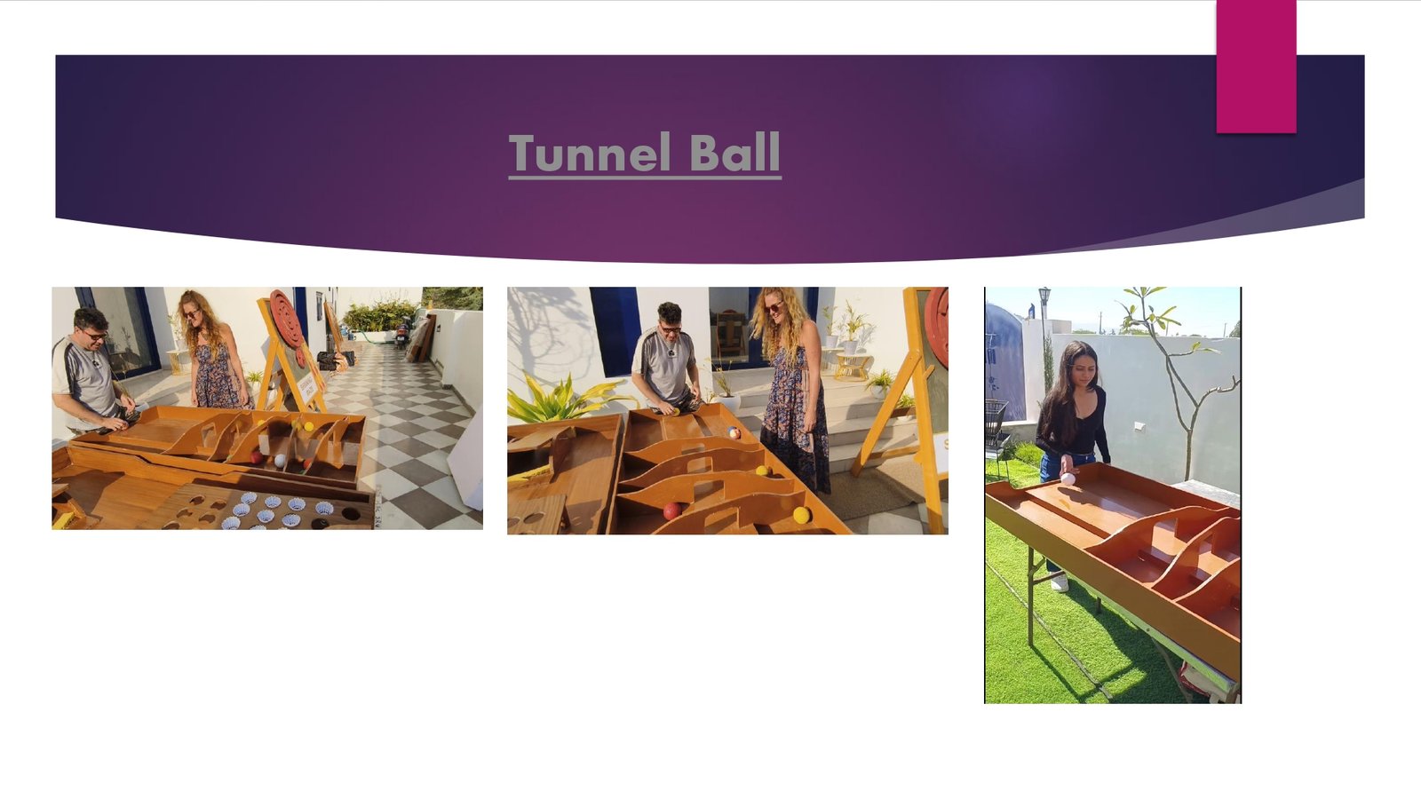 Tunnel Ball game stall on rent in Udaipur for birthday parties, wedding carnival and mehendi mela — Wooden carnival games