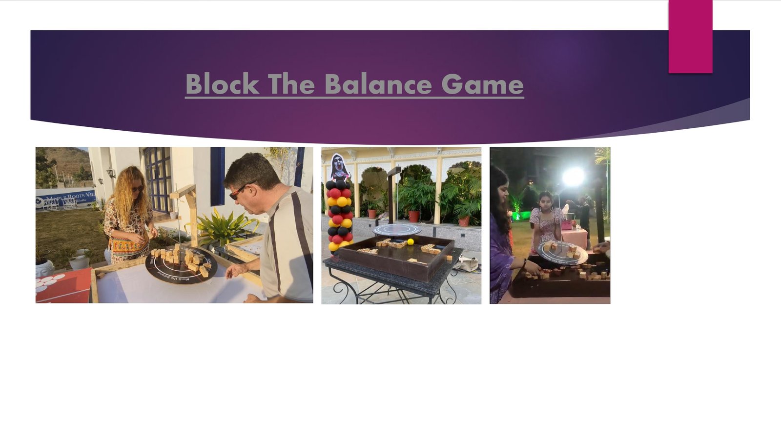 Block The Balance Game game stall on rent in Udaipur for birthday parties, wedding carnival and mehendi mela — Wooden carnival games