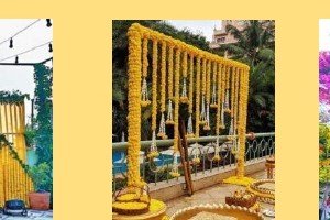 Hanging Marigold Curtains - Udaipur Birthday Planner