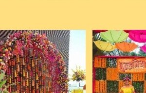 Pink Floral Mehendi Sofa Backdrop - Udaipur Birthday Planner