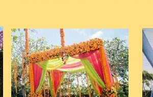 Greenery Wall with Marigold Swags - Udaipur Birthday Planner