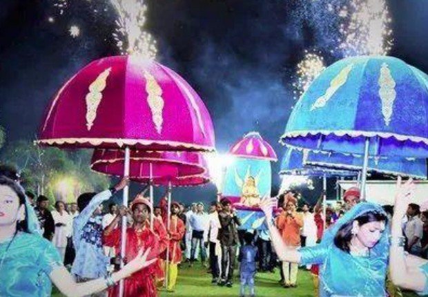 Illuminated Umbrella Procession - Udaipur Birthday Planner